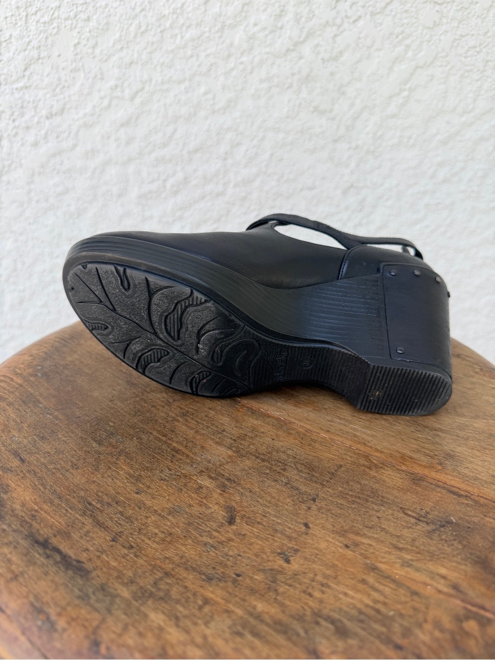 Dansko Franka Black Leather Mary Jane Wedge Clogs EU 36 US 5.5 6 Comfort - Picture 7 of 7